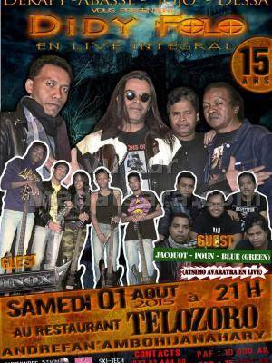 Didy Folo en live au restaurant Telozoro Andrefan'Ambohijanahary
