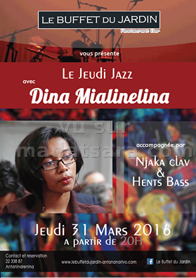 Dina Mialinelina accompagnée par Njaka Clav & Hents Bass - Le Jeudi Jazz au Buffet du Jardin Antaninarenina