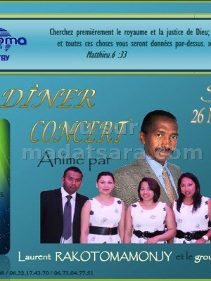 Diner concert animé par Groupe laurent rakotomamonjy‍ & Ny Mino‍ - Restaurant A L'Instant Cergy‍