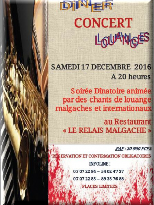 Diner concert louanges - Le Relais Malgache Abidjan