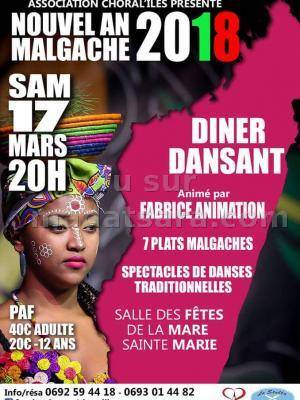 Diner dansant nouvel an malagasy 2018 Salle des fêtes de la Mare Saint Marie