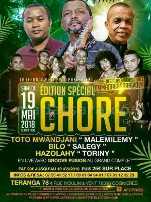 Edition spéciale Choré Toto mwandjani, Bilo, Hazolahy, Groove Fusion Teranga 78 Cognieres