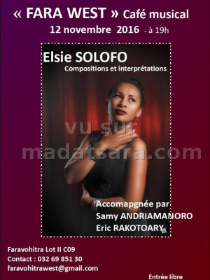 Elsie‍ café musical au Fara West Faravohitra‍ accompagnée par Samy Andriamanoro‍ & Eric Rakotoary‍