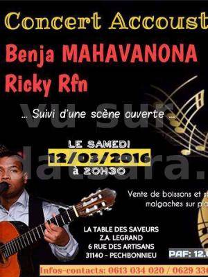 Benja Mahavanona et Ricky Rfn - Cabaret concrt accoustique à La Table des Saveurs Pechbonnieu