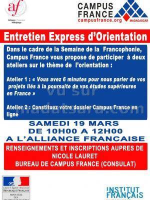 Entretien express d'orientation à l'Alliance Française de Mahajanga