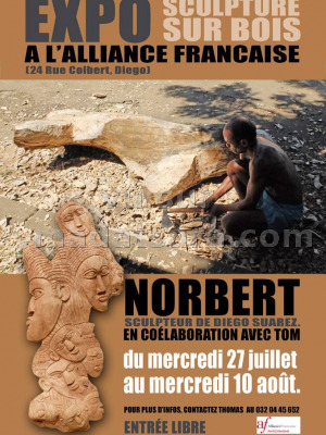 Expo sculpture sur bois - Alliance Française de Diégo Suarez