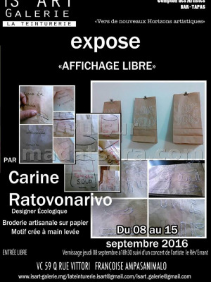 Exposition "Affichage libre" par Carine Ratovonarivo - Is'Art Galerie