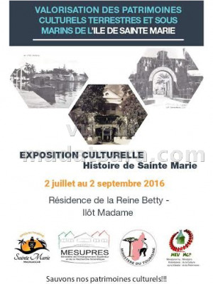 Exposition culturelle sur l'Histoire de Sainte Marie - Résidence de la Reine Betty Ilot Madame