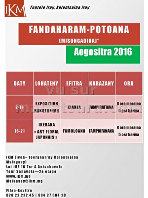 Fampiofanana Ikebana "Art Floral Japonais" - Efitra Famoloana - IKM Antsahavola