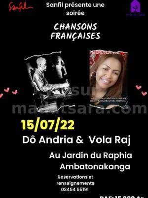 Do Randria, Vola Raj Diner/Soirée dansant(e) chansons françaises Jardin du Raphia Ambatonakanga