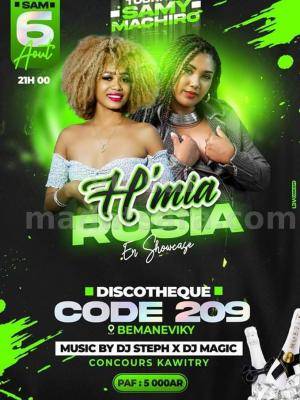 Tournée samy machiro H'Mia, Rosia Showcase Code 209 Bemaneviky