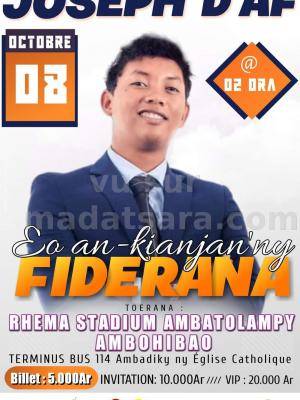 Joseph d'AF eo an-kianjan'ny fiderana Concert Rhema Stadium AmbohibaoAmbatolampy