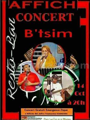 B'tsim Concert Affiche Resto Bar Toamasina