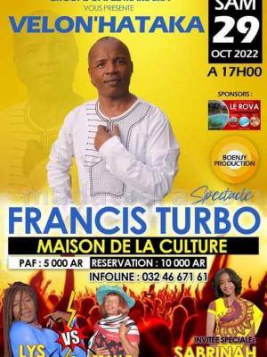 Velon'Hataka Francis turbo One man/woman show Maison de la Culture Mahajanga