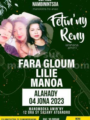 Fara Gloum, Lilie, Manoa Concert Espace Nambinintsoa Talatamaty