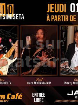 Trio Gérard Ratsimiseta, Clara Andriamparany, Thierry Andriamanantena Concert Custom Café
