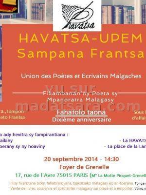 Hankalaza ny faha-10 taonany ny Fikambanan'ny poeta sy mpanoratra Malagasy HAVATSA-UPEM Sampana Fran
