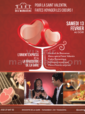 Faites voyager les coeurs pour la saint-valentin à la Gare des Manguiers Toamasina