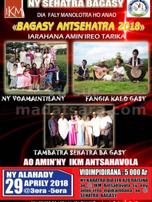 Fangia Kalo Gasy‍ , Tambatra Sehatra Ba Gasy, Ny Voamaintilany - "Bagasy antsehatra 2018" - IKM Ivon-toeran'ny Kolontsaina Malagasy‍