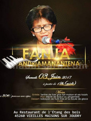 Fanja Andriamanantena‍ en concert Restaurant de l'Etang des Bois Vieilles-Maisons-sur-Joudry‍
