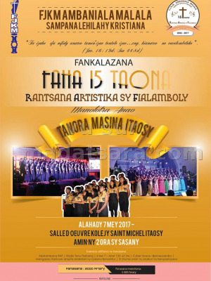 Fankalazana ny faha-15 taona rantsana artistika sy fialambaoly - Tanora Masina Itaosy‍ - Salle d'Oeuvre St Michel Itaosy - Analamanga - Madagasikara‍