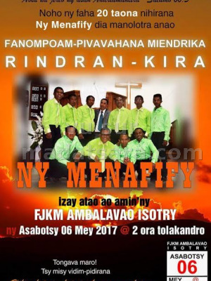 Fanompoam-pivavahana miendrika Rindran-kira - Ny Menafify - FJKM Ambalavao Isotry‍
