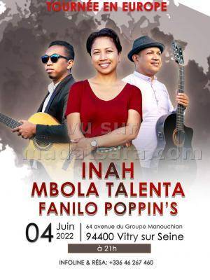 Inah, Mbola Talenta, Fanilo Poppin's - Salle Bacchus Vitry-Sur-Seine