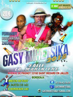 Fenoamby, Booshirany, Zakaria gasy mihetsika 2015 à la Salle La marinière Bordeaux