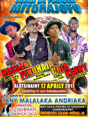 Fenohaja‍ , Hassani‍ , Crio & Kenny‍ - lundi de pâques mitorajofo - Kianja Malalaka Andriaka