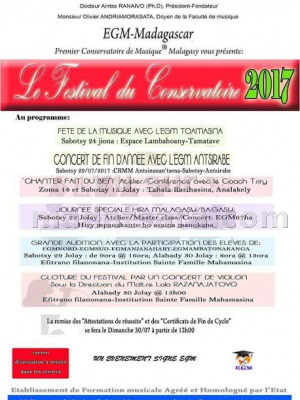 Festival du conservatoire 2017 - Centre Lambahoany Toamasina‍ , Tahala Rarihasina Analakely‍ , Sainte Famille Mahamasina‍