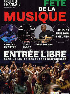 Fête de la musique - IFM - Institut Français de Madagascar‍ avec Fanaiky‍ , Olo Blaky‍ & Matsubara‍