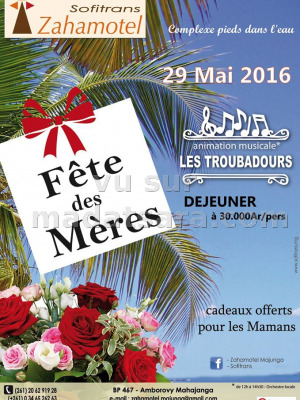 Fête des mères au Zahamotel Sofitrans animée par Les Troubadours