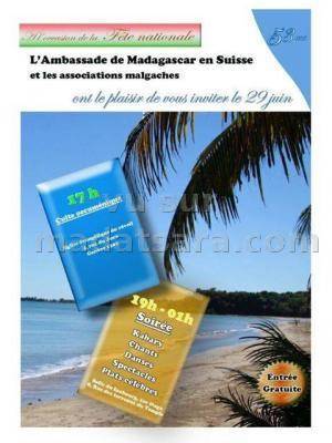 17h : culte oecuménique
19h - 01h : Soirée Kabary, Chants, Danses, Spectacles, Plats célèbres