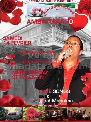 Fêtez la Saint Valentin au Kintana Fleuron Ambatomaro - Love Songs avec Orad Manalina