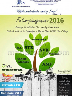 Fetim-piangonana 2016 - FPMA Yvelines-Fahazavana - Salle des fêtes de la Tremblaye Bois d'Arcy