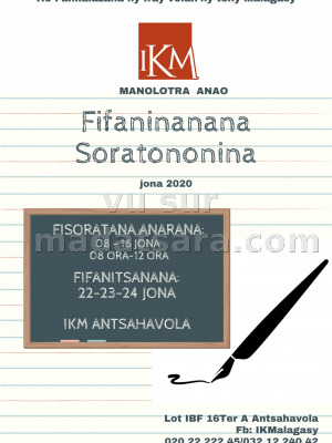 Fifaninanana soratononina - IKM Ivon-toeran'ny Kolontsaina Malagasy‍