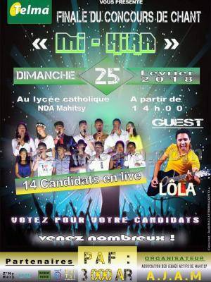Finale du concours de chant mi-Hira Lycée Catholique NDA Mahitsy avec Lola