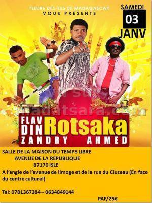 Flav, Din Rotsaka et Zandry Ahmed à la Salle de la maison du temps libre Isle