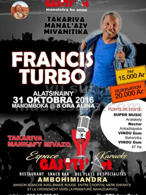 Francis turbo‍ Takariva manal'azy mivanitika - Espace Gasyts'Art Ambohimiandra