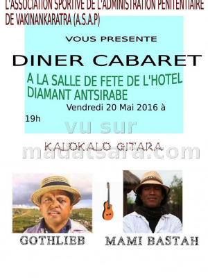 Gothlieb & Mami Bastah - Diner cabaret à la salle de fête de l'Hotel Diamant Antsirabe
