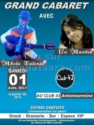 Grand cabaret avec Mbola Talenta‍ & Manitra‍ - Club 43 Antaninarenina‍