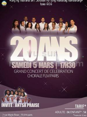 Grand concert de célévration chorale FLM Paris