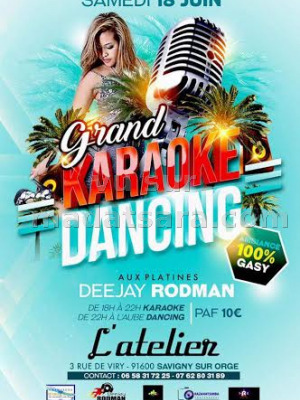 Grand Karaoke Dancing à L'Atelier Savigny Sur Orge avec Deejay Rodman