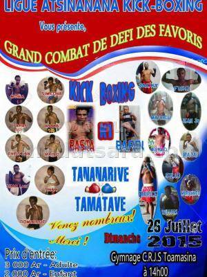 Grand combat de défi des favoris Kick Boxing au Gymnase CRJS Tamatave