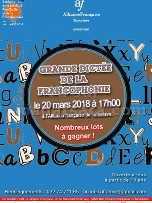 Grande dictée de la francophonie - AF - Alliance Française Toamasina‍