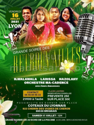 Grande soirée des retrouvailles - Henri Walawala‍  Larissa‍ Hazolahy‍ - Coteaux du Lyonnais Brignais