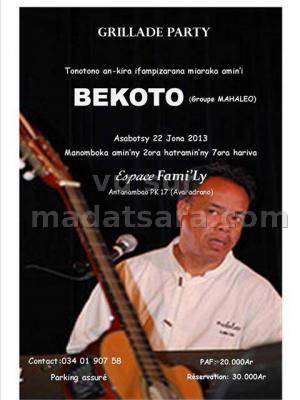 Grillade Party avec Bekoto Mahaleo à l'Espace Fami'ly Antanambao
Quelques vidéos de Mahaleo
[vid