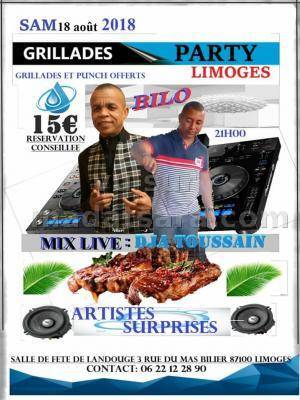 Grillades party Salle des fêtes Landouge Limoges