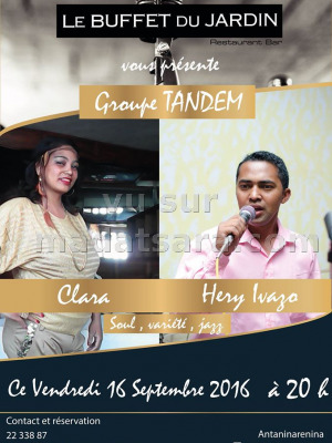 Groupe Tandem‍ - avec Clara‍  et Hery (i-Vazo)‍ - Buffet du Jardin Antaninarenina‍