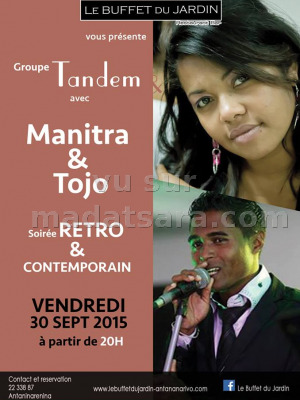 Groupe Tandem‍ - soirée Retro & contemporain - Buffet du Jardin Antaninarenina‍